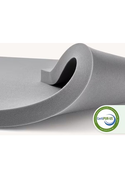 Ecotopper - 6 cm Gri Ortopedik Sert Sünger Yatak Pedi