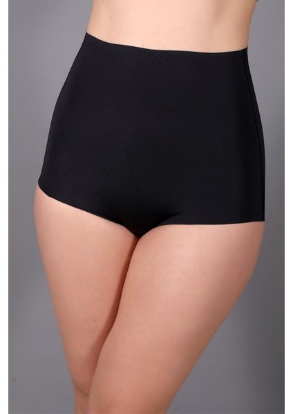 Kadın Lazer Kesim Yüksek Bel Siyah Slip Korse C8T0N2O963