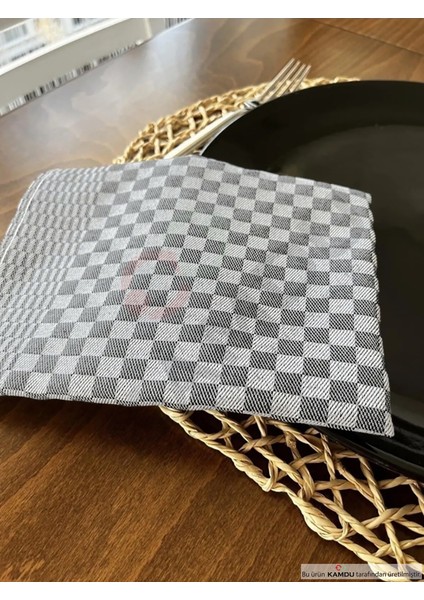 4 Adet 40 x 60 cm Ekose Desen, Alman Peçetesi, Mutfak Havlusu, Kurulama Havlusu, Mutfak Havlusu