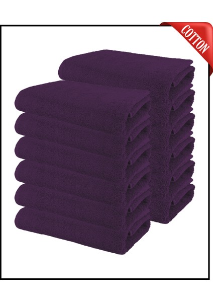 12 Adet Büyük Boy Pamuklu 50 x 90 cm , Fitness Havlusu , Spor Havlusu , Kuaför Havlusu