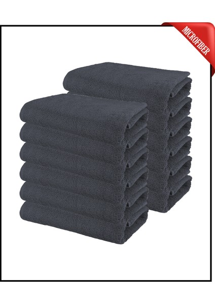 12 Adet Büyük Boy Mikrofiber 50 x 90 cm , Fitness Havlusu , Spor Havlusu , Kuaför Havlusu