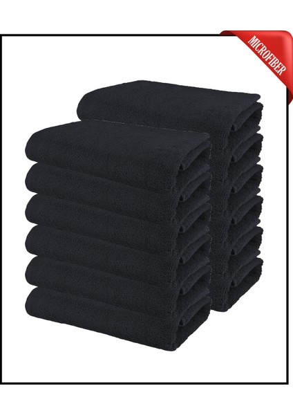 12 Adet Büyük Boy Mikrofiber 50 x 90 cm , Fitness Havlusu , Spor Havlusu , Kuaför Havlusu