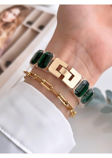 Özel Tasarım Vintage Seri Taşlı Kordon Model Kadın Kol Saati+Bileklik Hediyeli CL8888.S03 modelleri