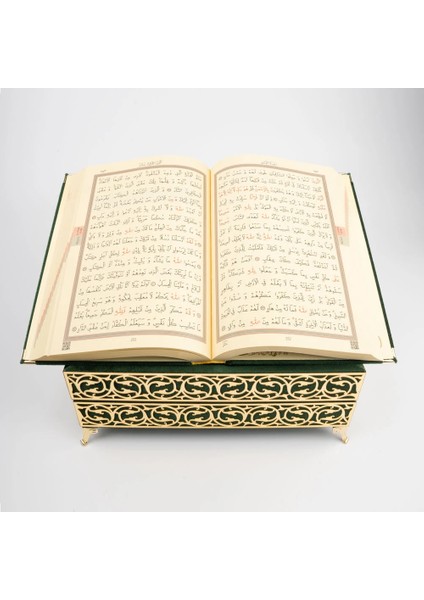 Raşel Kaplama Rahleli Kur'an-I Kerim (Orta Boy, Yeşil)