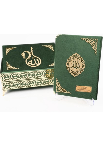 Raşel Kaplama Rahleli Kur'an-I Kerim (Orta Boy, Yeşil)