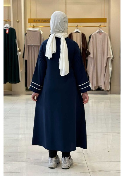 Fermuarlı Biyeli Çocuk Feracesi 6031 Lacivert