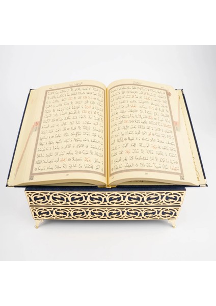 Raşel Kaplama Rahleli Kur'an-I Kerim (Orta Boy, Lacivert)