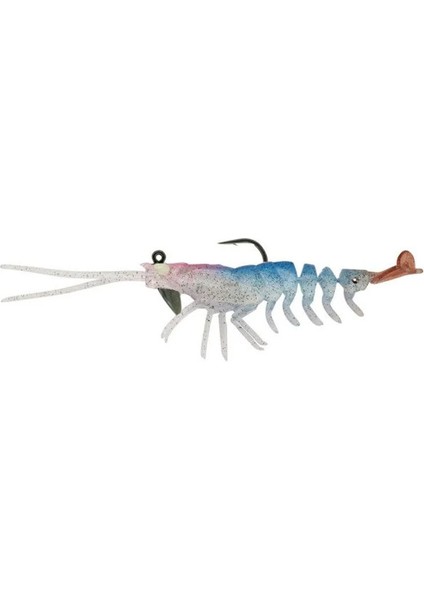 3D Shrimp Rtf 9 cm 7 gr Suni Yem 2 Adet Silikon Karides Renk : Ghost
