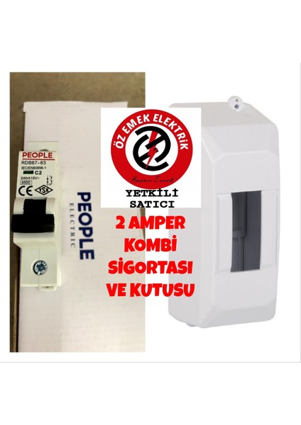 People Elektrik 2AMPER Kombi Sigortası 1X2A 4,5ka ve Kutusu Dahil