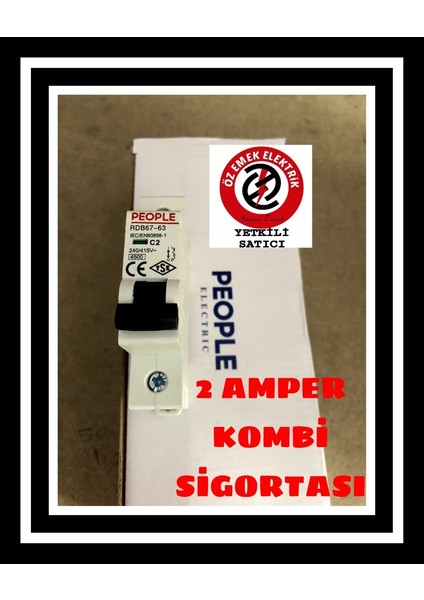 People Elektrik 2AMPER Kombi Sigortası 1X2A 4,5ka ve Kutusu Dahil