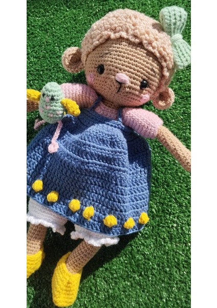 Kuzu Luna Organik Örgü Bebek 26CM