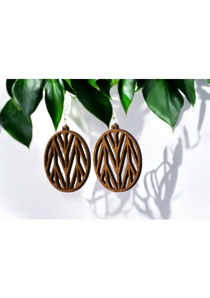 Ylndesign Wood & Craft - Lazer Kesim Doğal Yuvarlak Sallantılı Ahşap Küpe modelleri