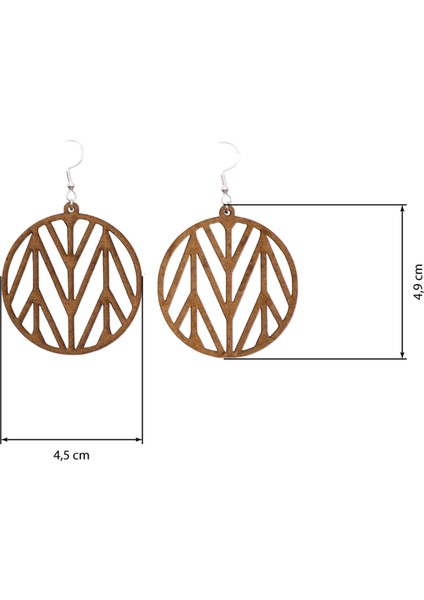 Ylndesign Wood & Craft - Lazer Kesim Doğal Yuvarlak Sallantılı Ahşap Küpe fırsatları