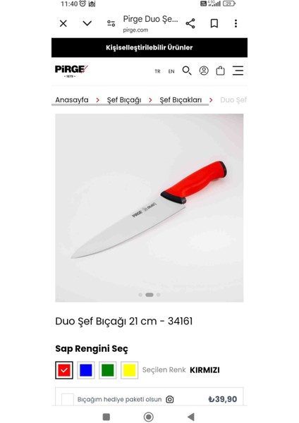 Itina Şef Bıçak 21 cm