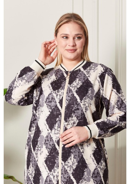 Kadın Büyük Beden Desenli Kap modelleri