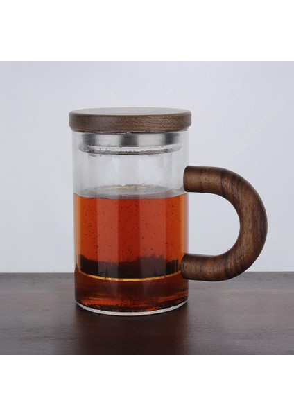 Atby Akasya Doğal Cam Kupa Demleme Çay Bitki Çayı Detoks Bardağı 400ML