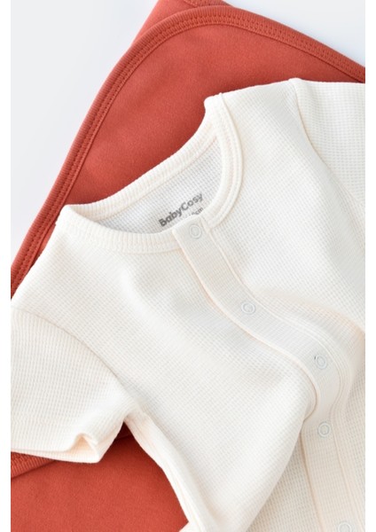 Bebek Şort Kollu Tulum, %100 Organik Pamuk, Bebek ve Yenidoğan Serisi - CSYW1014 fiyatları