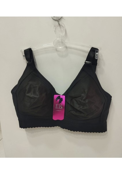 Altı Lastikli Balensiz C Cup Siyah Sütyen - 7045