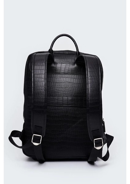 Organizer Laptop Premium Vegan Deri Sırt Laptop Çantası Unisex Crazy Kroko fırsatları