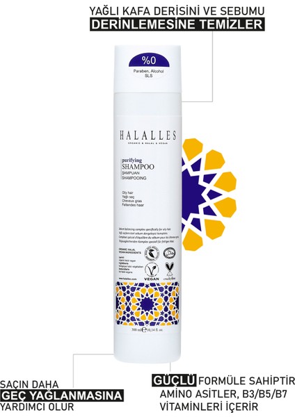 Arındırıcı Yağlı Saçlar İçin Şampuan Sülfatsız & Vegan Formül 300 ml