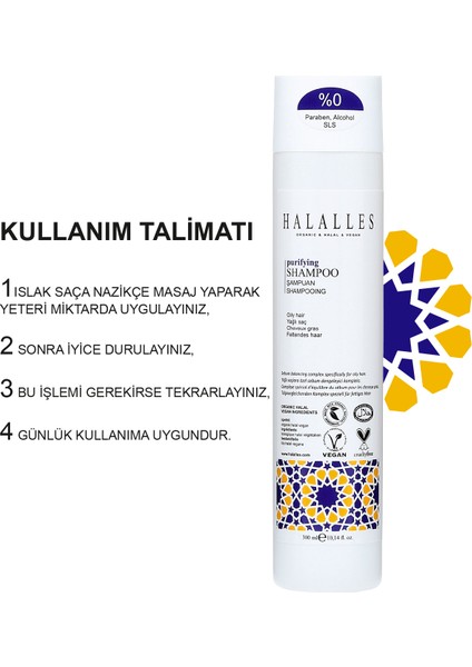 Arındırıcı Yağlı Saçlar İçin Şampuan Sülfatsız & Vegan Formül 300 ml