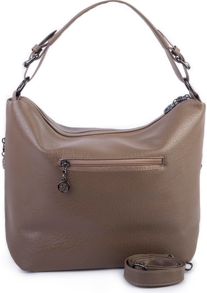 Kadın Salaş Yumuşak Dokulu Omuz ve Çapraz Çanta Vizon Victoria fırsatları