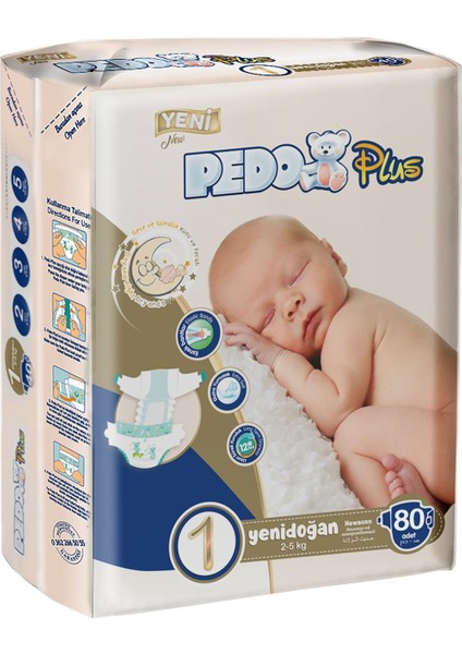 Plus Yenidoğan İkiz Bebek Bezi 80 Adet