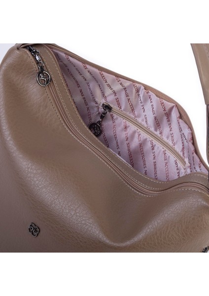 Kadın Salaş Yumuşak Dokulu Omuz ve Çapraz Çanta Vizon Victoria indirimleri