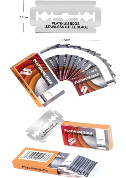 Shave S8 Full Metal Manuel Tıraş Makinesi + 40 Adet Platinum Yaprak Jilet