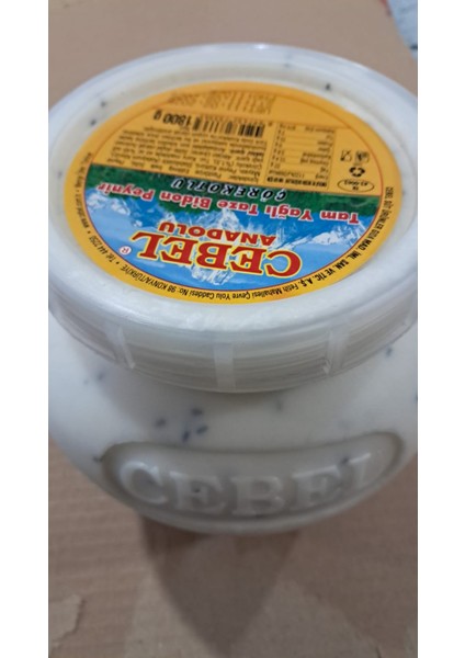Anadolu Tam Yağlı Taze Çörekotlu Bidon Peynir 1800 gr