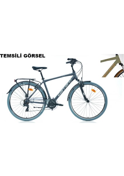 28J Carraro Elıte 704 V Şehir Bisikleti - Mat Metalik Yeşil Kahve - 48 Kadro