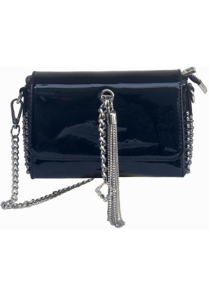 Kriste Bell Çapraz Askılı Kadın Çanta Siyah Rugan 26547