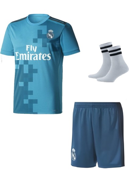 Real Madri’d Şampiyonlar Ligi Ronaldo 2017/2018 Futbol Çocuk Forması 3’lü Set