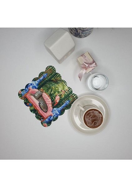 Maximalist Çita Flamingo ve Tropikal Tasarımlı Kumaş Kokteyl Peçetesi 1 Adet fiyatları