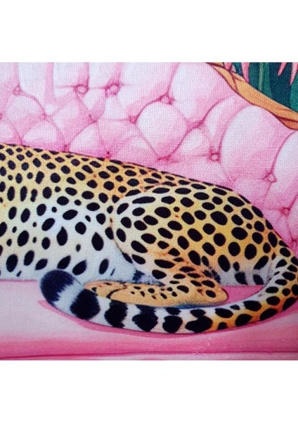 Elegant Ev Kedisi Çita Tasarımlı Kadife Kırlent Kılıfı Saçak Detaylı - Maksimalist Tasarım fiyatları