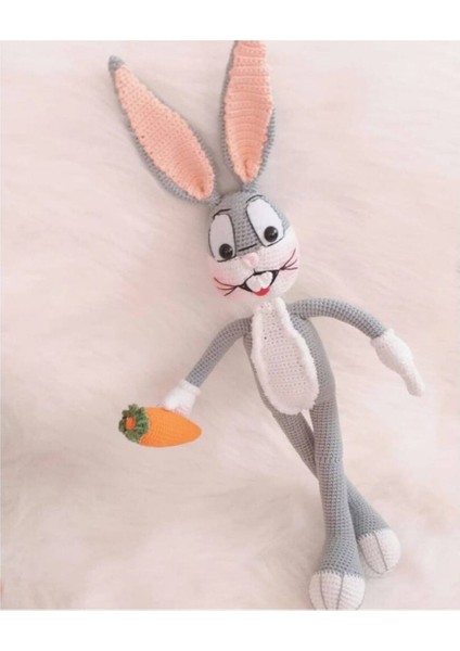 Buggs Bunny Organik Örgü Bebek 49CM