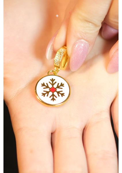 Kar Tanesi Motifli Charm 22 Ayar A078890