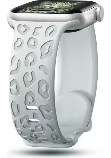 Apple Watch 11-10 42MM 6 7 8 9 10 Se Uyumlu 38-40-41MM Leopar Desenli Silikon Kordon fiyatları