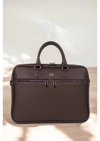 Lüx Unisex Kahverengi Laptop & Evrak Çantası 13"-14.6" Inç