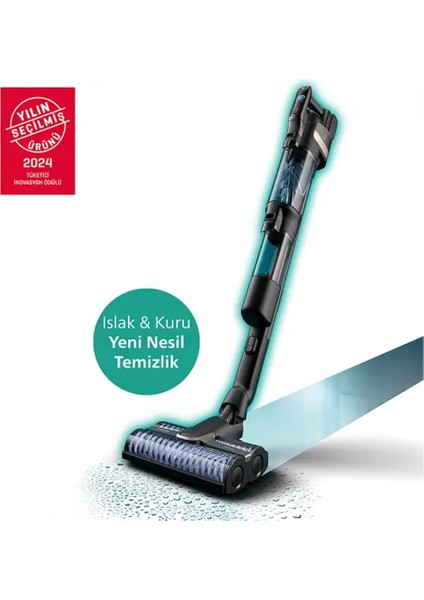 3'ü 1 Arada (Islak, Kuru ve Moplu) Sarjlı ve Kablosuz Dik Süpürge