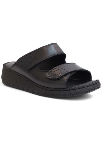 2122 Ultra Hafif Esnek Tabanlı Hakiki Deri Tam Anatomik Kadın Terlik - NKT02122-SIYAH-39 indirimleri