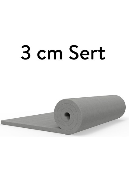 Ecotopper - 3 cm Gri Ortopedik Sert Sünger Yatak Pedi
