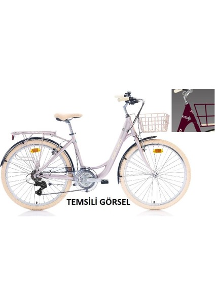 26J Carraro Julıet Şehir Bisikleti - Mat Mürdüm Krom Krem - 43