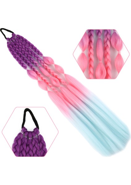 Balon ve Düz Salaş Örgülü Lastikli At Kuyruğu / ACM19