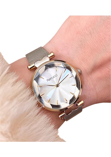 Kristal Efektli Kadran Çelik Kadın Kol Saati+ Çelik Kolye Hediye Set fırsatları