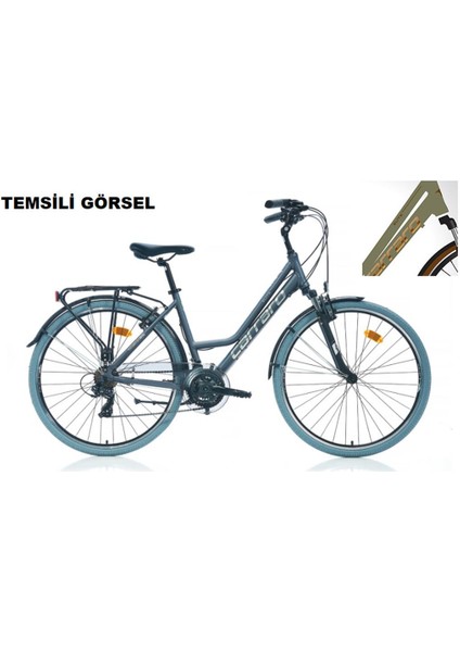 28J Carraro Elıte 705 V Sehır Bisikleti - Mat Metalik Yeşil Kahve - 46 Kadro