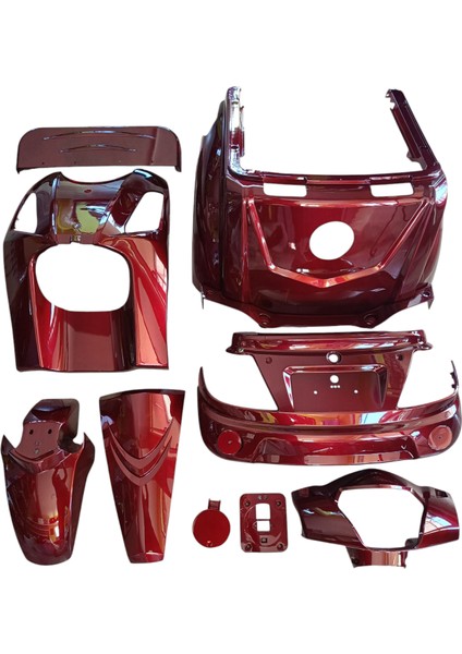 3 Tekerlekli Elektrikli Motor Grenaj Takımı 17 Parça Kırmızı Kare Far (Iki ve Üç Kişilik Model)