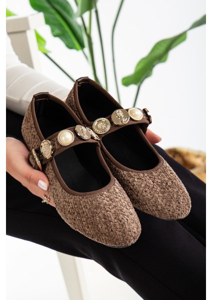 Kadın Babet Keten Kumaş Ev Günlük ve Ofis Kaymaz Hafif Konforlu Ortopedik Taban