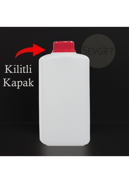 Plastik Kare Numune Saklama Şişesi 1000 ml Kırmızı Kapaklı | Kimyasala Dayanıklı (100'LÜ Paket)