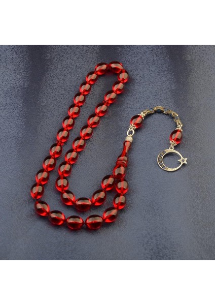 Burhan sağlam Özel Seri Arpa Kesim Gümüş Püsküllü 12x9 mm Ateş Kehribar Tesbih fiyatları